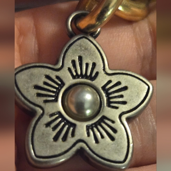 Coach Goldtone C Logo Tea Rose Flower Purse Bag Charm Keychain Rhinestone *flaw* - Picture 14 of 16